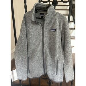 Boy's Size 10-12 Medium Patagonia Better Sweater Fleece Jacket Gray Zip Up